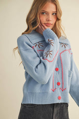 Cropped Western Cardigan