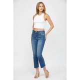 MID RISE BOOT CUT CROP: MEDIUM BLUE / 27