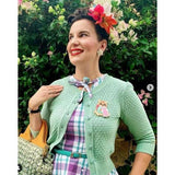 3/4 Sleeve Crewneck Knit Cropped Cardigan Sweater