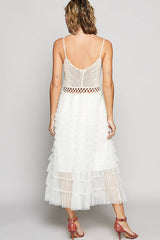 Crochet and Tulle Ruffle Dress