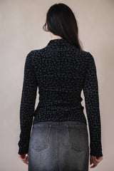 Leopard Velvet Fitted Top