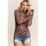 Animal Print Mesh Top