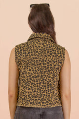Leopard Denim Vest