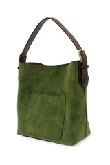 Hobo Handle Rich Faux Suede Handbag: L8235-20 Rust