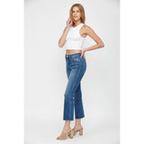 MID RISE BOOT CUT CROP: MEDIUM BLUE / 27