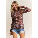 Animal Print Mesh Top