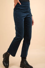 Teal Velvet Boot Cut Pants with Back Pockets