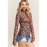 Animal Print Mesh Top
