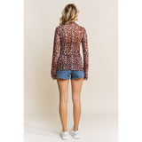 Animal Print Mesh Top
