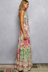 Smocked Waist Floral Maxi Dress