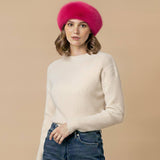 Plush Faux Fur Round Winter Beret Hat