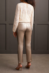 Sophia Curvy Metallic Straight Leg Jeans