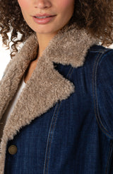 Sherpa Trimmed Notch Collar