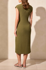 Short Sleeve Dress with Tie Front