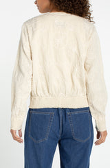 Embroidered Cotton Jacket with Smocking