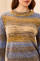SPACE-DYE TEXTURED MOCK NECK SWEATER