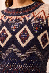 FAIR ISLE EYELASH KNIT SWEATER
