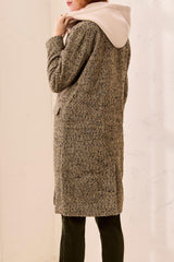 TAILORED HERRINGBONE CAR COAT WITH REMOVABLE FOOLER HOODIE