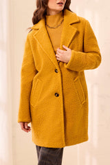 BOUCLÉ SINGLE BREAST BUTTON-FRONT COAT