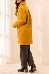 BOUCLÉ SINGLE BREAST BUTTON-FRONT COAT