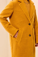 BOUCLÉ SINGLE BREAST BUTTON-FRONT COAT