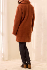 BOUCLÉ SINGLE BREAST BUTTON-FRONT COAT