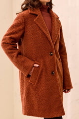 BOUCLÉ SINGLE BREAST BUTTON-FRONT COAT