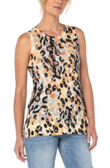 Sleeveless Sweater with Side Slits