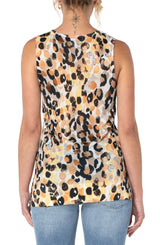 Sleeveless Sweater with Side Slits