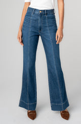 Relaxed High Rise Seamed Bootcut