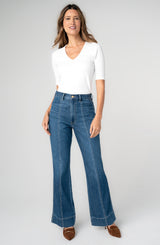 Relaxed High Rise Seamed Bootcut