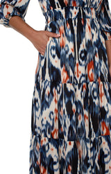 3/4 Sleeve Tiered Maxi Dress