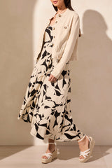 Button-Front Coat With Drawcord Hem