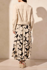 Button-Front Coat With Drawcord Hem