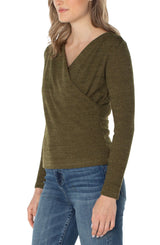 Drape Front Knit Top
