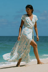 Molokai Wrap Dress with Flutter Sleeves