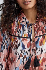 Collared Blouse with Tassels