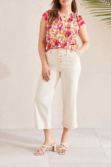 Brooke High Rise Button Fly Wide Leg