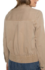 Trucker Jacket with Elastic Waistband