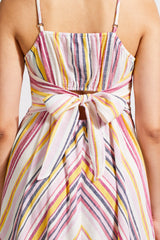 Linen Dress with Knot Back