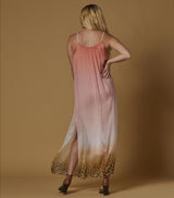 Pink Bebe Italian Silk Maxi Dress