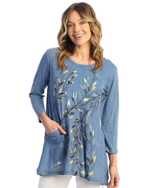 Whisper Mineral Washed Tunic with Linen Contrast