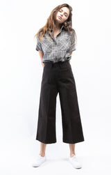 High-Rise Clean Wide Leg Crop Pant