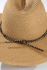 Braided Double Band Panama Hat: BLACK / 2 / ONE SIZE (OS)