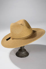 Duo-Tone Panama Hat with Wood Beads: BLACK / 2 / ONE SIZE (OS)