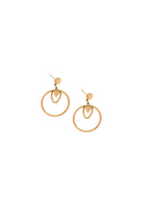 Antiqued Geometric Hoop Post E: 336/73EG Antiqued Gold
