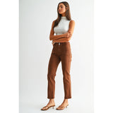 HIGH-RISE STRAIGHT ANKLE: SEPIA BROWN / 30