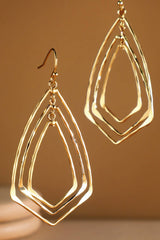 Hammered Multi Marquise Drop Earrings: SILVER(SV)