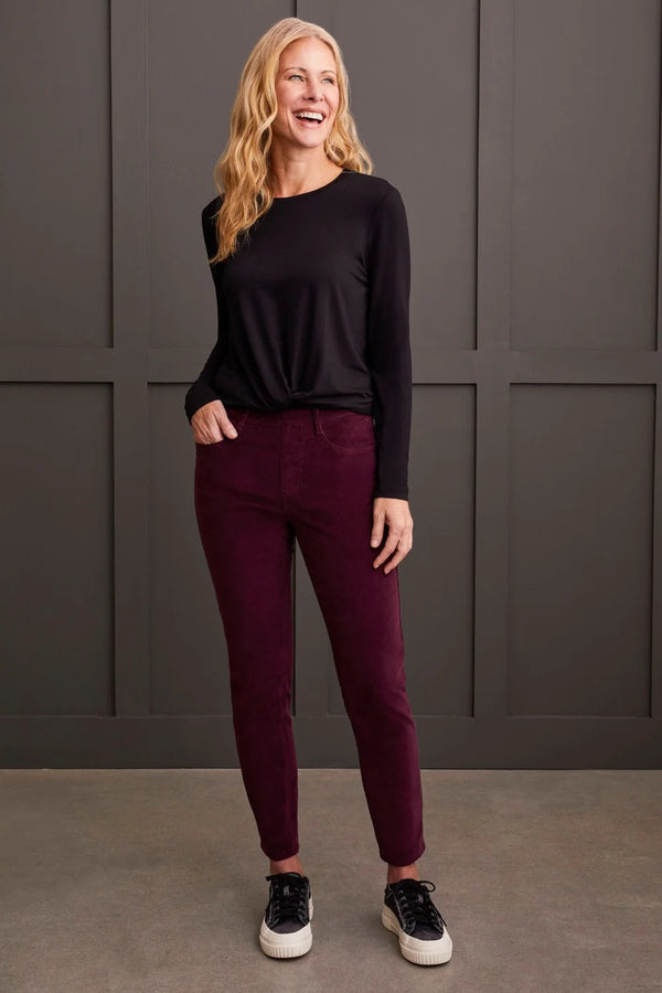 Micro Cord Slim Pant in Raisin