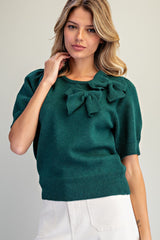 Ribbon Short Sleeve Sweater